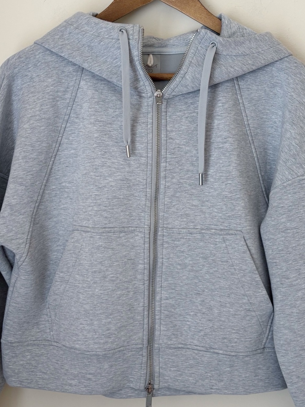 CALIA Heather Grey Soft Scuba Hooded Full Zip XS - Picture 2 of 6